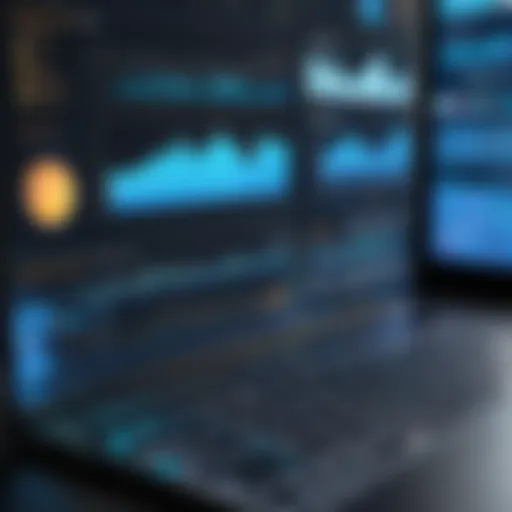 A modern banking software interface showcasing financial analytics