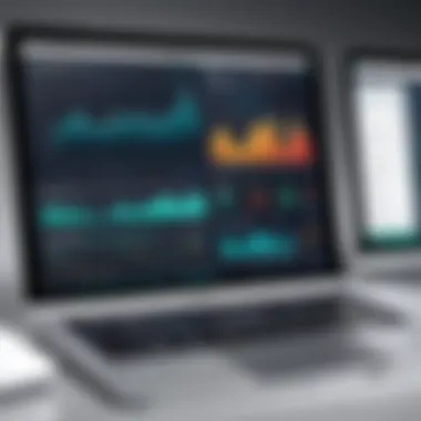 Financial Data Visualization Charts and graphs displaying financial data on a Mac