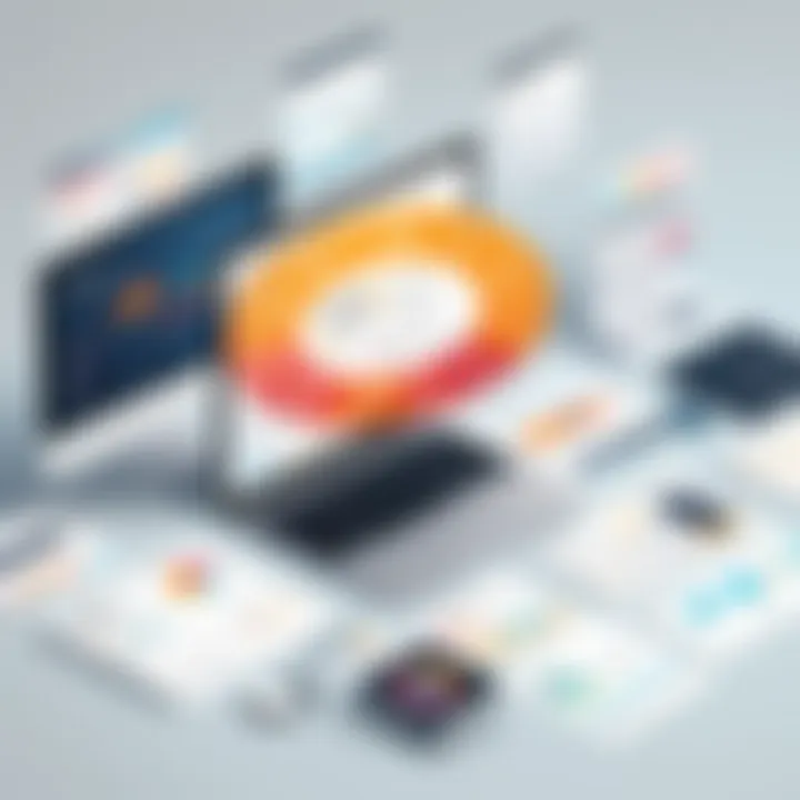 An infographic illustrating integration capabilities of bookkeeping software with other tools.