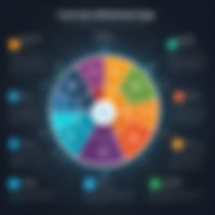 Infographic illustrating core functionalities of INFO Visual ERP