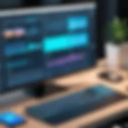 Overview of Animaker's interface showcasing design tools