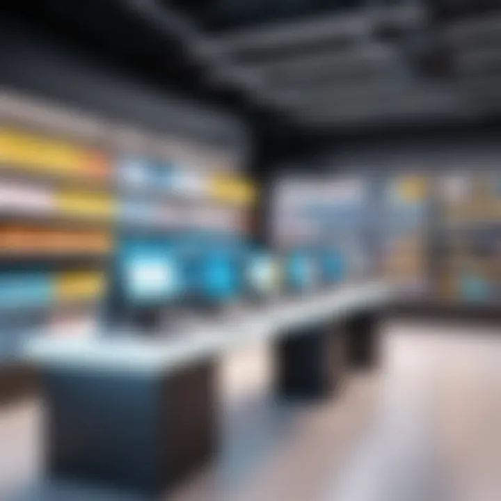 Visual representation of different types of store management software systems