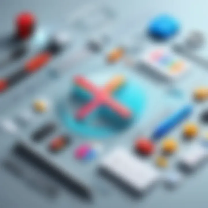 Conceptual illustration of logo design tools