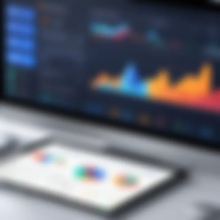 Graphical depiction of sales tracking metrics and analytics.