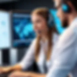 Customer support representative engaging with a client