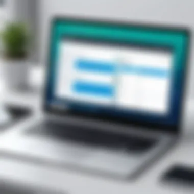 Sleek User Interface of Scheduling Software A sleek user interface of a scheduling software on a laptop screen