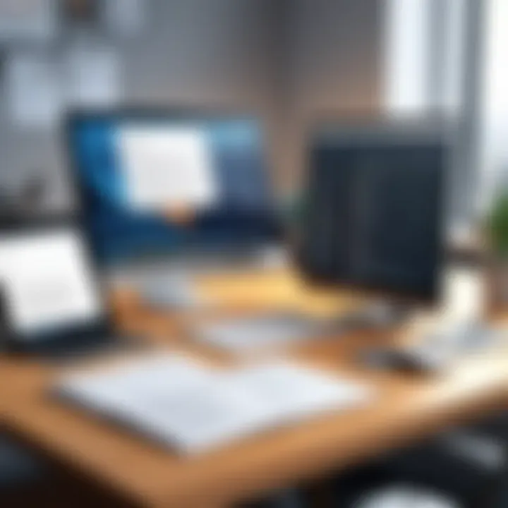 Illustration showcasing the productivity benefits of Adobe Read and Write in a workspace.