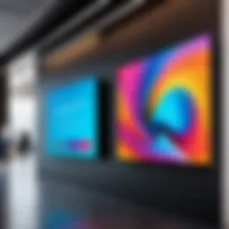 Dynamic digital signage display showcasing vibrant content