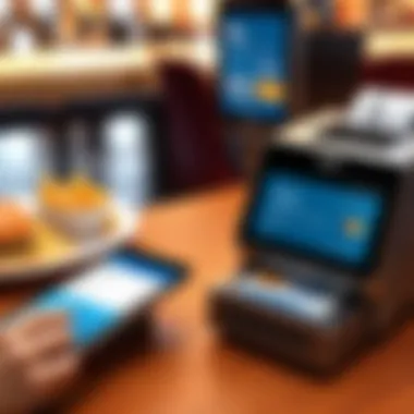 Seamless payment processing at a restaurant using a POS system.