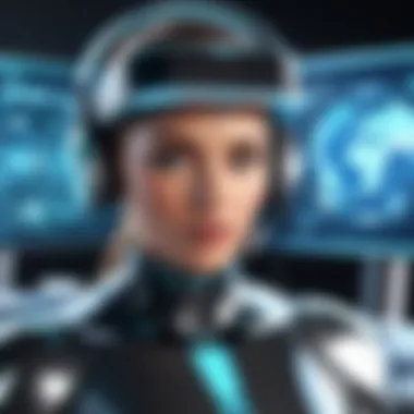 Future of eLearning Technologies Futuristic depiction of eLearning technologies shaping education