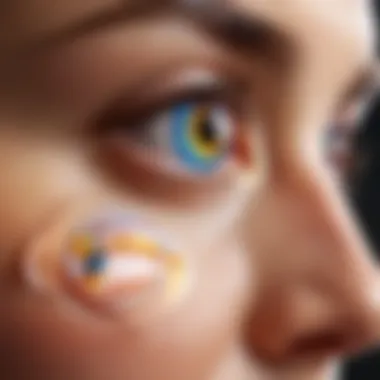 User trying on Dimple Contacts, illustrating comfort and fit