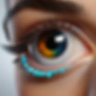 Close-up view showcasing the unique design of Dimple Contacts