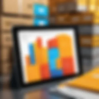 Collaborative Use of Inventory Management Software Team collaboration using inventory management software on a tablet