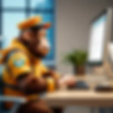User Engagement with Mailchimp Support Illustration of a user engaging with Mailchimp support