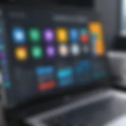 Visual representation of Power Apps dashboard showcasing various tools and functionalities.