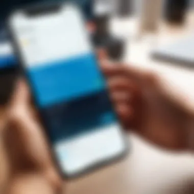 Engaging with Mozeo App Illustration of user engaging with the Mozeo app on a mobile device