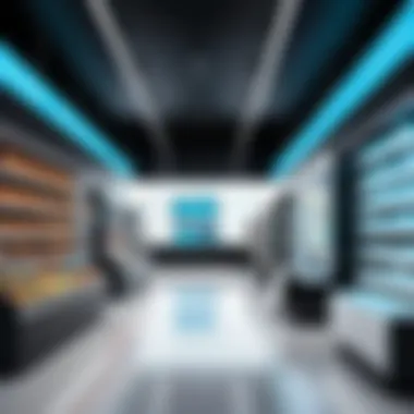 The Future of Retail Technology A futuristic retail environment enhanced by technology.