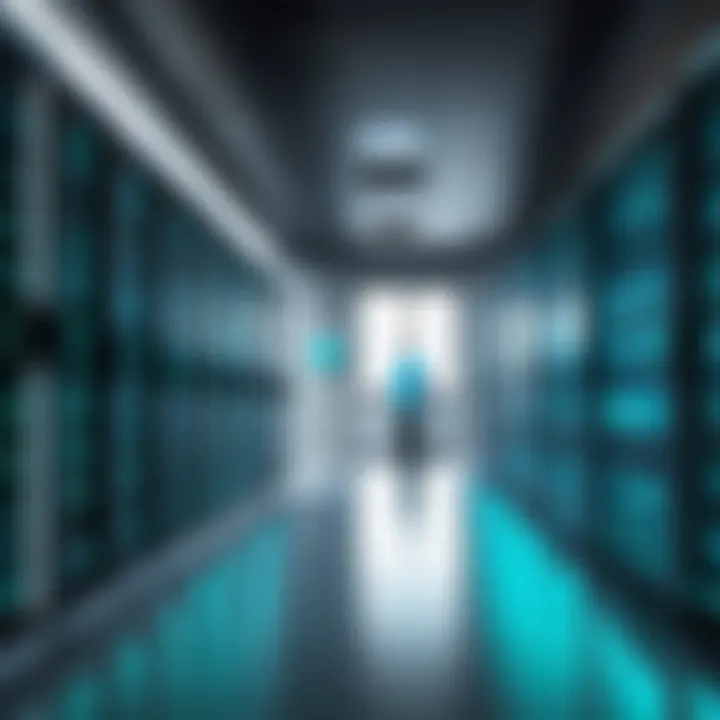 A secure server room representing data protection in healthcare.