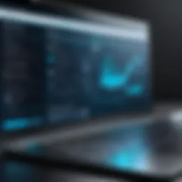 A sleek user interface showcasing professional networking software features