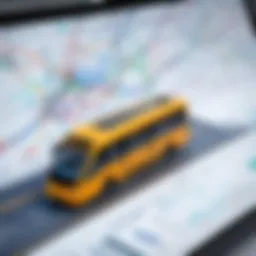 Visual representation of transport planning software interface