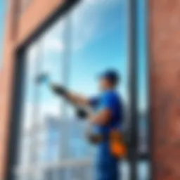 Modern mobile app interface for window cleaning services