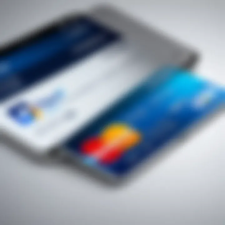 User interface of PayPal mobile app showcasing credit card integration.