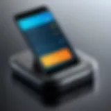 A modern smartphone displaying the Podium SMS interface