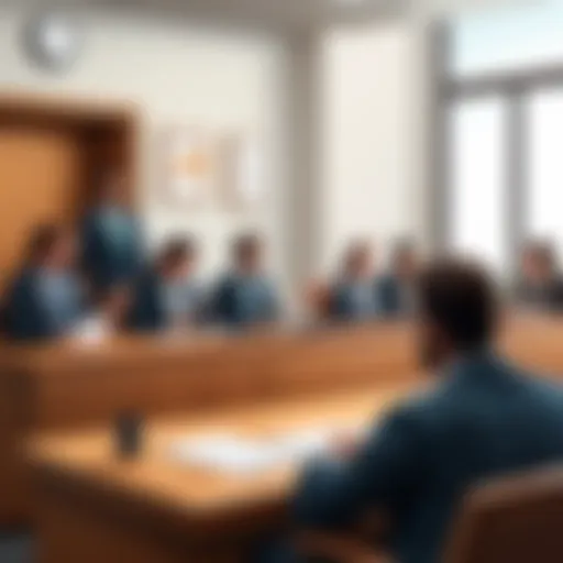 A courtroom scene reflecting the Postmates trial