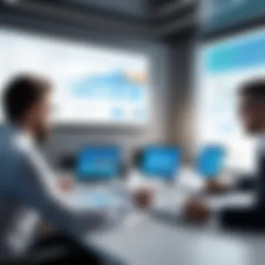 Strategic Decision-Making Session Meeting room with strategic planning visuals
