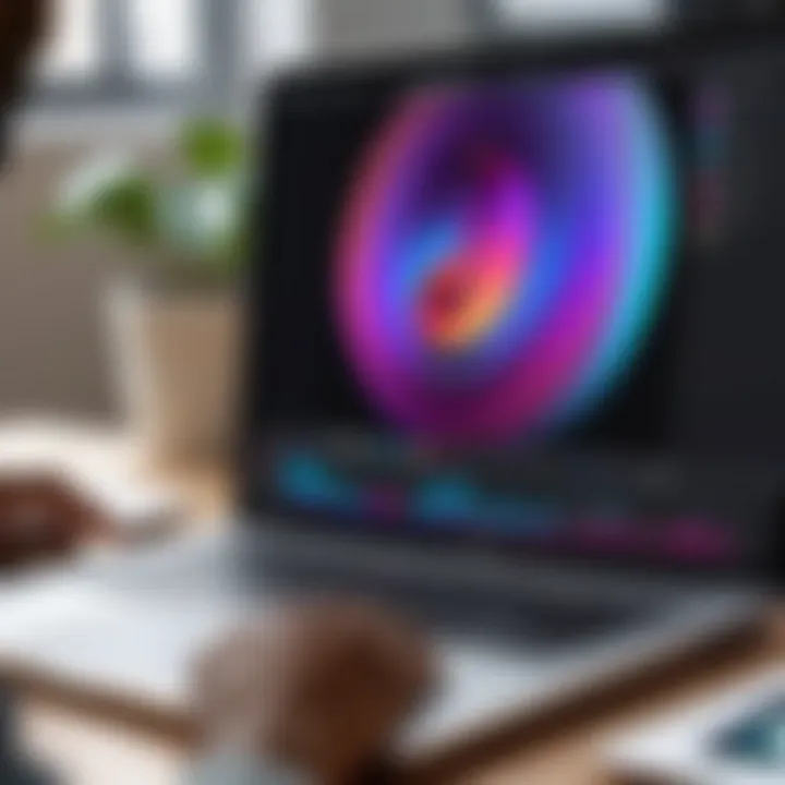 A musician utilizing Apple Music Maker on a laptop