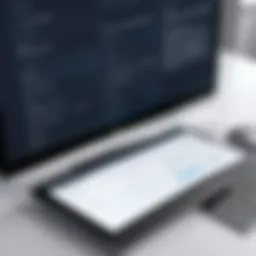 Visual representation of contract register software interface