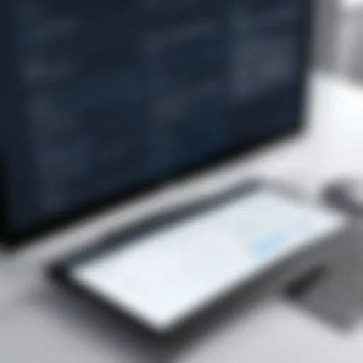Visual representation of contract register software interface