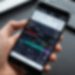 Close-up of a smartphone displaying tracking app interface