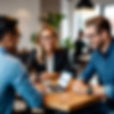 Business Owners Discussing Vagaro POS A group of diverse business owners discussing Vagaro POS benefits